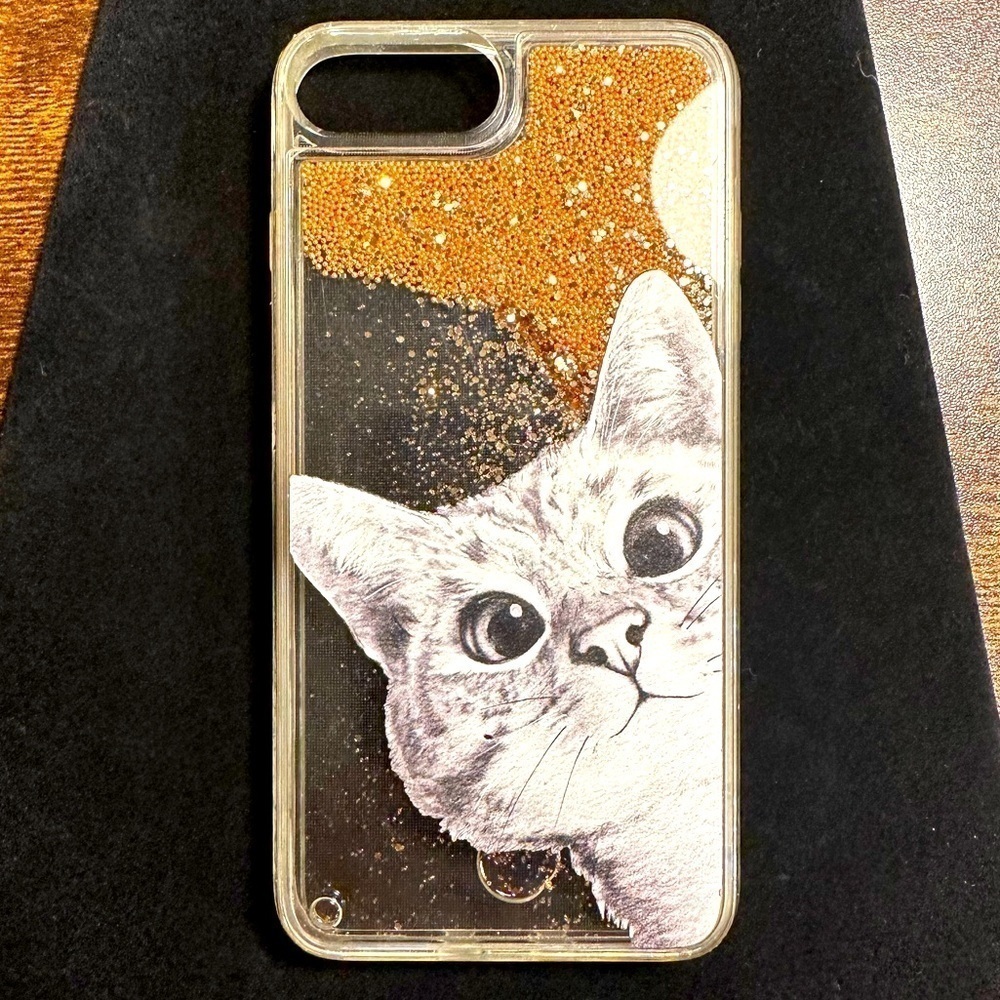 Castify IPhone 8 Plus Cat Phone Case Protector Clear Gold